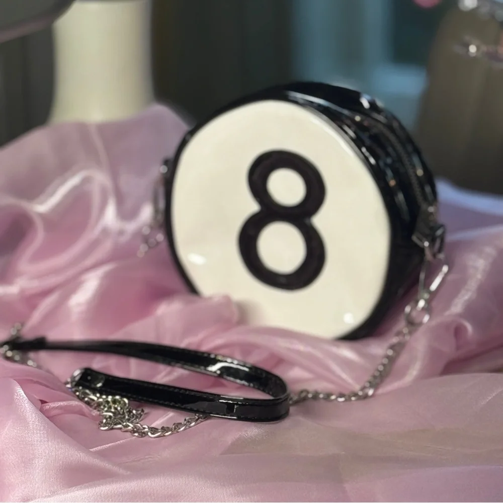Dolls Kill / Current Mood / Black and White Ying Yang Crossbody Bag - Picture 9 of 10
